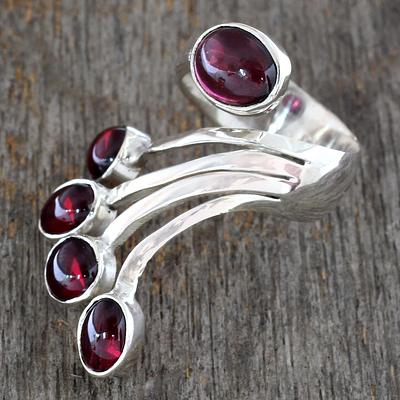 5 Stone Garnet Wrap Wring
