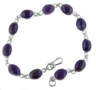925 sterling silver cab stone bracelet