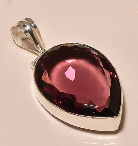 African Amethyst Gemstone pendant .925 Sterling Silver Fashion Pendant jewelry, wedding gift jewelry