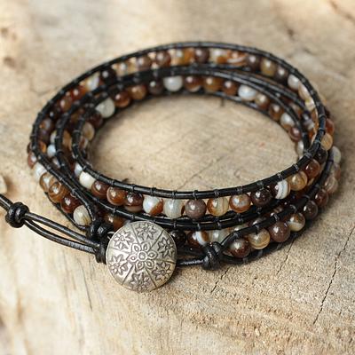 Agate wrap bracelet