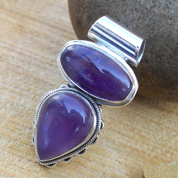 Amethyst Pendant - Gemstone Pendant, Fine Silver Pendant, Best Selling Pendant, Handmade Pendant Jewelry, Designer Pendant Jewelry