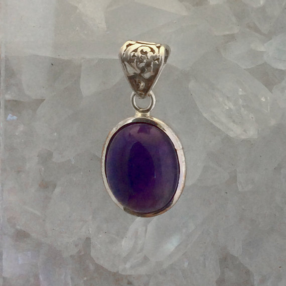 Amethyst Pendant Amethyst Jewelry Gemstone Pendant Gemstone Jewelry Dark Purple Pendant