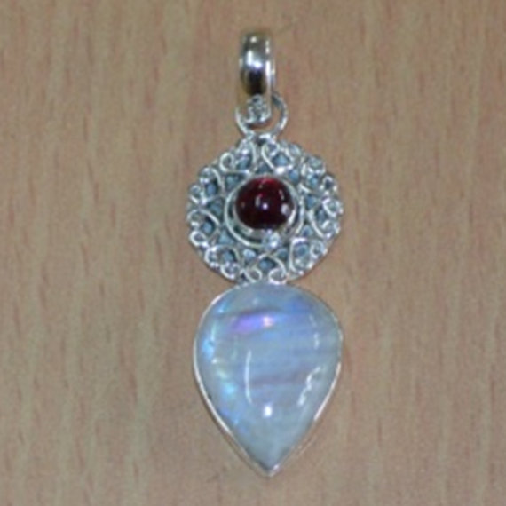 Amethyst Pendant, Gemstone Pendant, Rainbow Moonstone & Amethyst Pendant 925 Sterling Silver Pendant,Bezel Set Necklace,purple Pendant