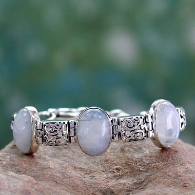 Artisan Crafted Moonstone Sterling Silver Bracelet