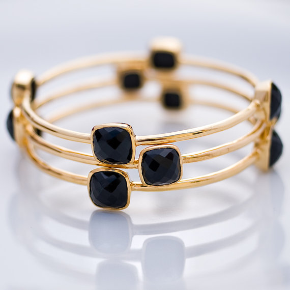 Bezel Black Onyx bracelets