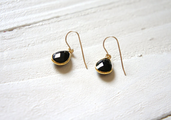 Black Onyx Earrings  Black Gemstone Earrings Gift