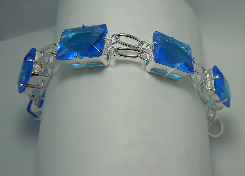 Blue quartz silver Bracelet