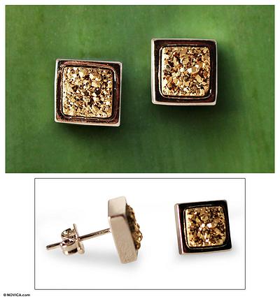 Brazilian Drusy Stud Earrings