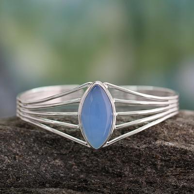 Chalcedony cuff bracelet