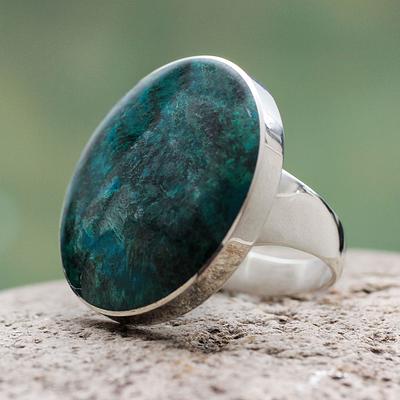 Chrysocolla and Sterling Silver Ring