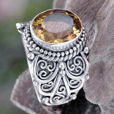 Citrine and Sterling Silver Cocktail Ring