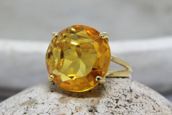Citrine ring,November birthstone ring,