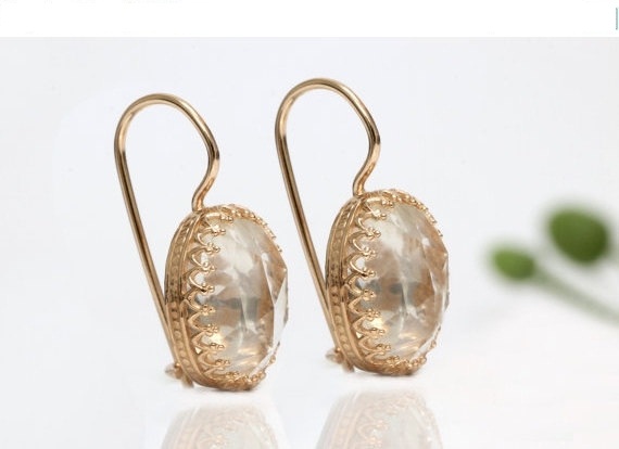 Crystal Quartz earrings,rose gold earrings,pink gold earrings,quartz stone earrings,bridesmaid gifts