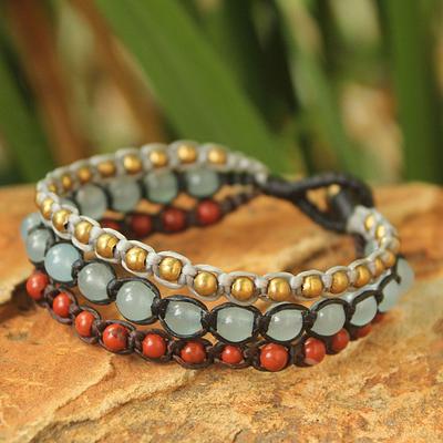 Festive colors come together in a cheerful handcrafted bracelet. 