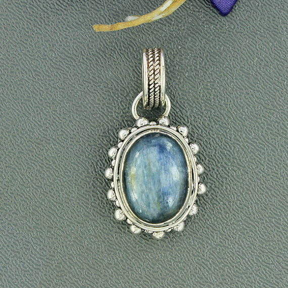 Genuine Kyanite Pendant, Solid 925 Sterling Silver Jewelry, Blue Sky Solitaire Pendant, Gift Jewelry, Designer Gemstone Pendant