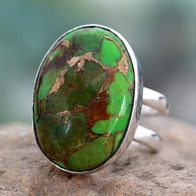 Green Composite Turquoise Sterling Silver Ring