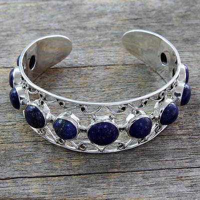 Lapis Lazuli and Sterling Silver Cuff Bracelet 