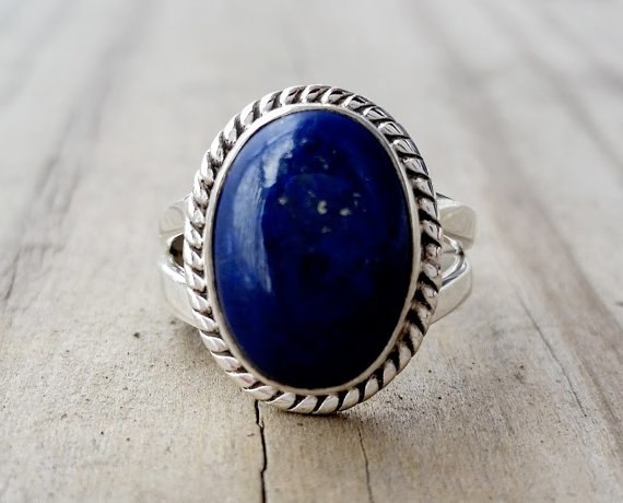 Lapis Ring - Blue Lapis Lazuli Ring - Lapis Jewelry - Silver Ring - Gemstone Ring - Blue Stone Ring - Nepalese Tibetan Jewelry