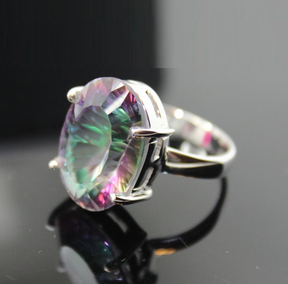 Mystic Topaz Ring,Sterling Silver Ring , Gemstone Ring