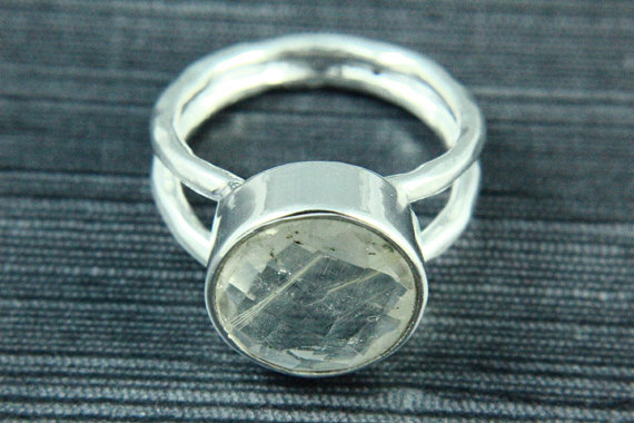 Natural Golden Rutile Ring, Rutile Ring, Gemstone Ring, 925 Silver Plated, Silver Ring, Gemstone Jewelry