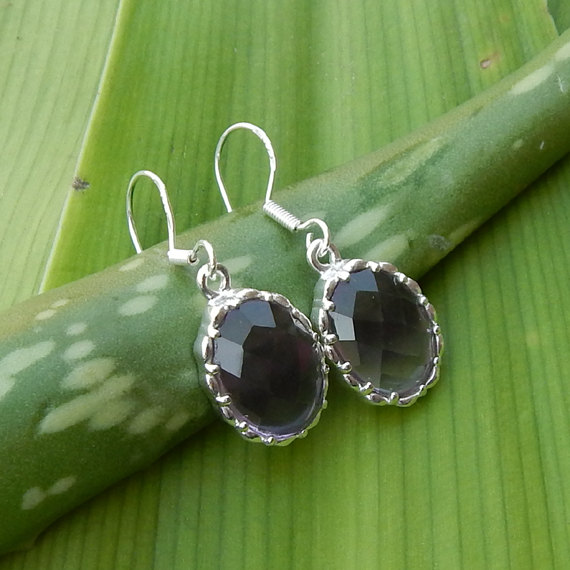Natural Purple Amethyst Gemstone Earrings Birthstone Earrings Bezel Set Handmade Earrings Designer Earrings