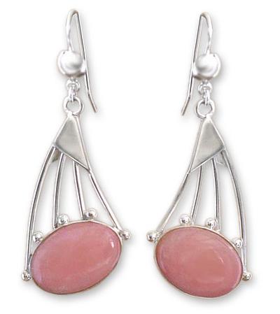 UNICEF Market | Round Rose Quartz Dangle Earrings Crafted in Thailand -  Ring Shimmer