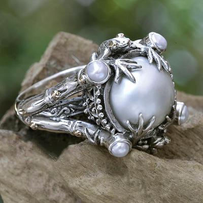 Silver Ring with Gold Accents 