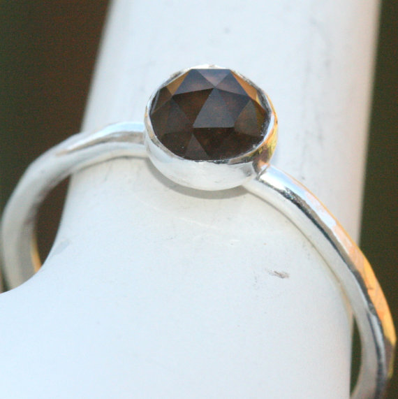 Smoky Quartz Ring, Brown Ring, Fine Silver Ring, Gemstone Ring, Smoky Topaz, Ring, Brown Silver Ring