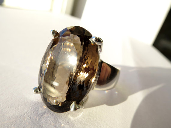 Smoky Quartz Sterling Silver Ring natural gemstone ring jewelry,birthday,gift, giftidea, bride, engagement,gemstone