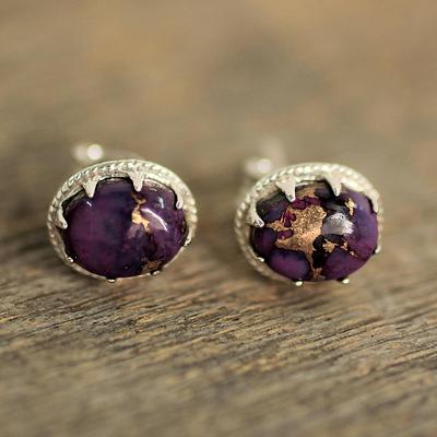  Purple Composite Turquoise Stud Earrings