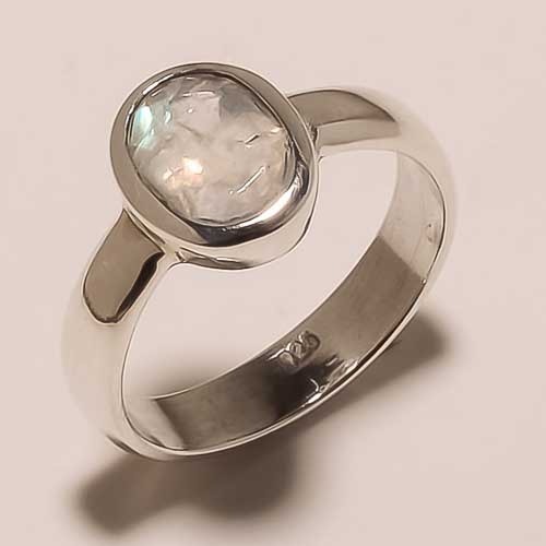 Sterling Silver White Rainbow Ring