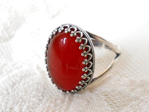 carnelian gemstone ring silver boho ring cabochon ring adjustable ring bohemian ring carnelian gemstone ring