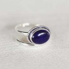 Adjustable Gemstone Ring, Hand Hammered Silver, Lapis Lazuli, Personalized, Bohemian, Silver, 925 Sterling Silver,