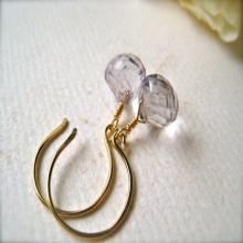 Adrift Earrings - purple gemstone earrings, mystic quartz, silver or gold drop earrings, handmade earrings, pale purple earrings