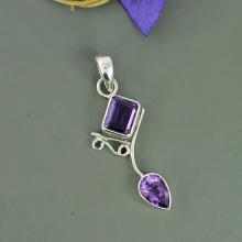 Amethyst Gemstone Pendant, 925 Sterling Silver February Birthstone Pendant, Bezel Set Christmas Gift, Unique Gift Jewelry