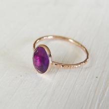 Amethyst Gold Ring, Rose cut Amethyst Ring on 14karat Rose Gold, Rose Gold Gemstone Ring, White Gold Ring,
