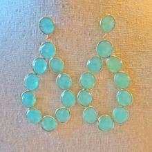Aqua Chalcedony Gemstone Earrings