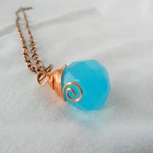 Aqua chalcedony pendant