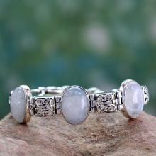 Artisan Crafted Moonstone Sterling Silver Bracelet