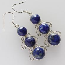 Attractive Lapis Lazuli Earring, A Stone Of Protection, Blue Color , Solid Sterling Silver Gemstone
