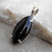 Black Onyx Pendant, Marquis shape Pendant, Onyx gemstone Pendant, 925 Silver gemstone Pendant, Lovely Marquis Pendant, Birth stone Pendant.