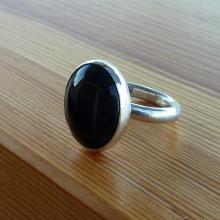 Black Onyx Ring, Onyx Gemstone Ring, Black Stone Ring, Silver round Stone Ring, Gemstone Ring, bridal ring