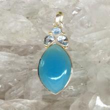 Blue Chalcedony Blue Topaz Pendant  Blue Chalcedony Pendant  Chalcedony Jewelry  Gemstone Pendant Blue PendantOcean Jewelry