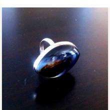 Blue Chalcedony Ring Marquise Blue Chalcedony Big Gemstone Ring Sterling Silver Blue Chalcedony Ring