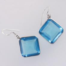 Blue Quartz Earring, It Can Be Used As a Power Amplifier During Magic, Blue Color , Solid Sterling Silver Gemstone