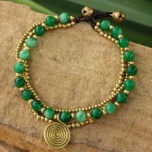Brass Beaded Aventurine Bracelet from Thailand