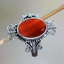 Chalcedony and Silver Cocktail Ring