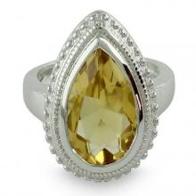 Citrine Cocktail Ring, 'Princess Tear'