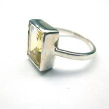 Citrine Ring, Citrine Square Shape Gemstone Ring, 925 Sterling Silver