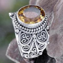 Citrine and Sterling Silver Cocktail Ring